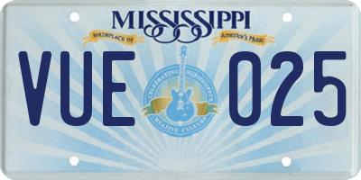 MS license plate VUE025