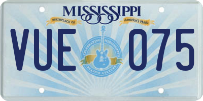 MS license plate VUE075