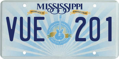 MS license plate VUE201