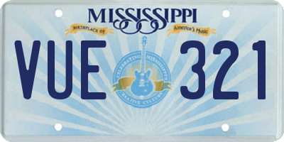 MS license plate VUE321