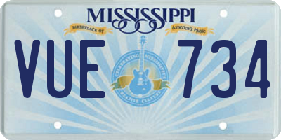 MS license plate VUE734
