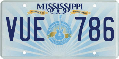 MS license plate VUE786