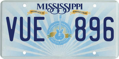 MS license plate VUE896