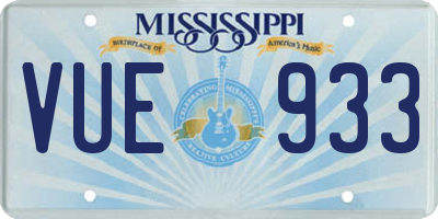 MS license plate VUE933