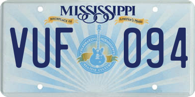 MS license plate VUF094
