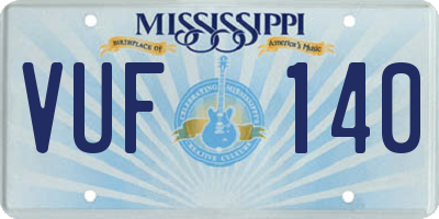 MS license plate VUF140