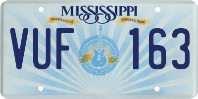 MS license plate VUF163