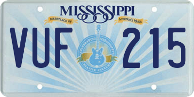 MS license plate VUF215