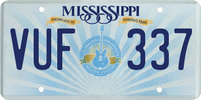 MS license plate VUF337