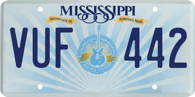 MS license plate VUF442