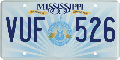 MS license plate VUF526