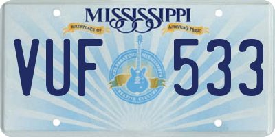 MS license plate VUF533