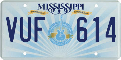 MS license plate VUF614