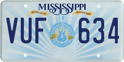 MS license plate VUF634