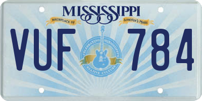 MS license plate VUF784