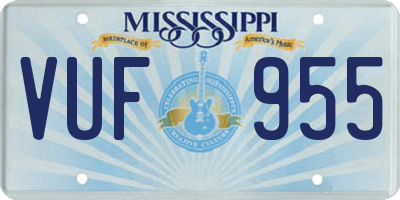 MS license plate VUF955