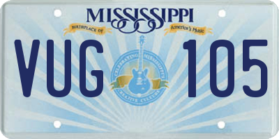 MS license plate VUG105