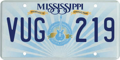 MS license plate VUG219