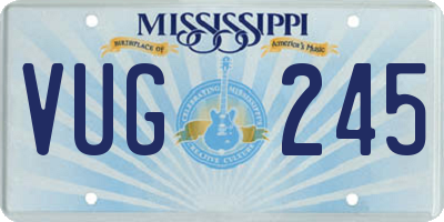 MS license plate VUG245