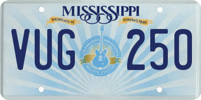 MS license plate VUG250