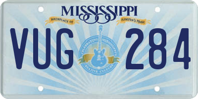 MS license plate VUG284