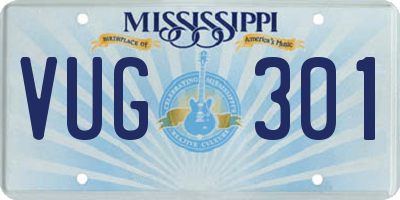 MS license plate VUG301