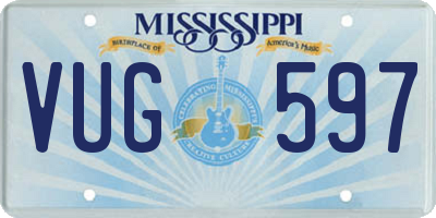 MS license plate VUG597