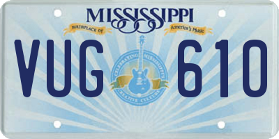 MS license plate VUG610