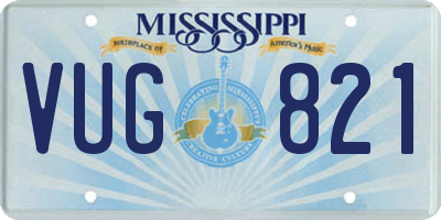 MS license plate VUG821