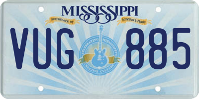 MS license plate VUG885