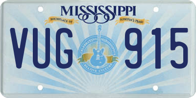 MS license plate VUG915