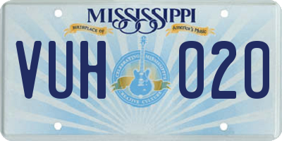 MS license plate VUH020
