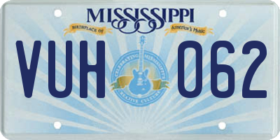 MS license plate VUH062
