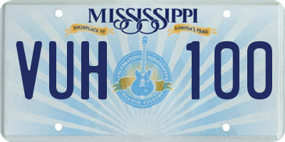 MS license plate VUH100