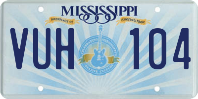 MS license plate VUH104