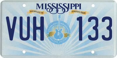 MS license plate VUH133