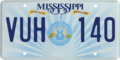MS license plate VUH140