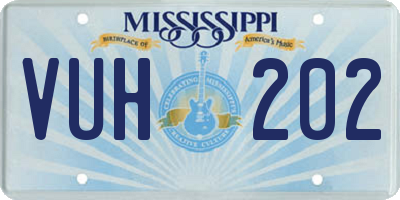 MS license plate VUH202