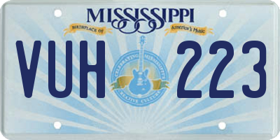 MS license plate VUH223