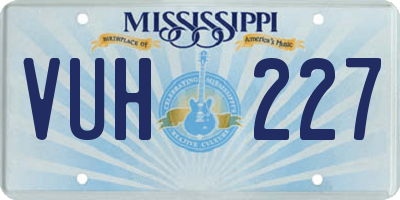 MS license plate VUH227