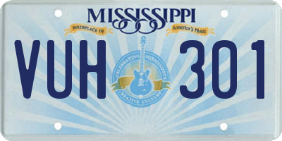 MS license plate VUH301