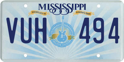 MS license plate VUH494