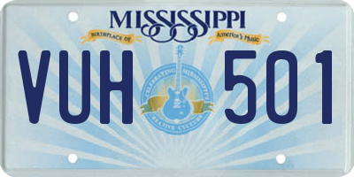 MS license plate VUH501