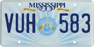 MS license plate VUH583