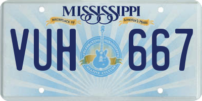 MS license plate VUH667