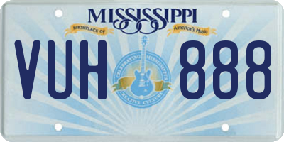 MS license plate VUH888