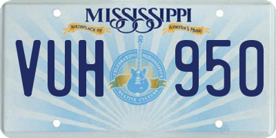 MS license plate VUH950