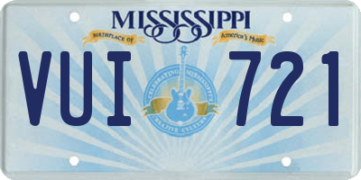 MS license plate VUI721