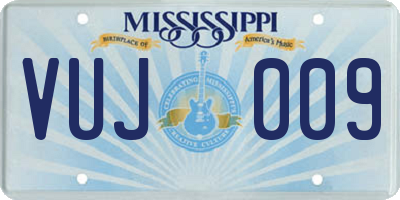 MS license plate VUJ009