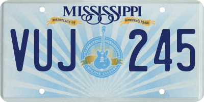 MS license plate VUJ245